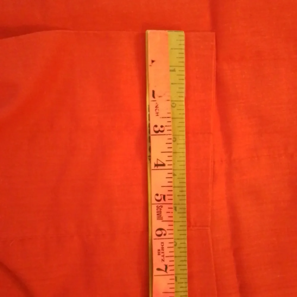 Two Sets of Red Rod Pocket Curtain Toppers